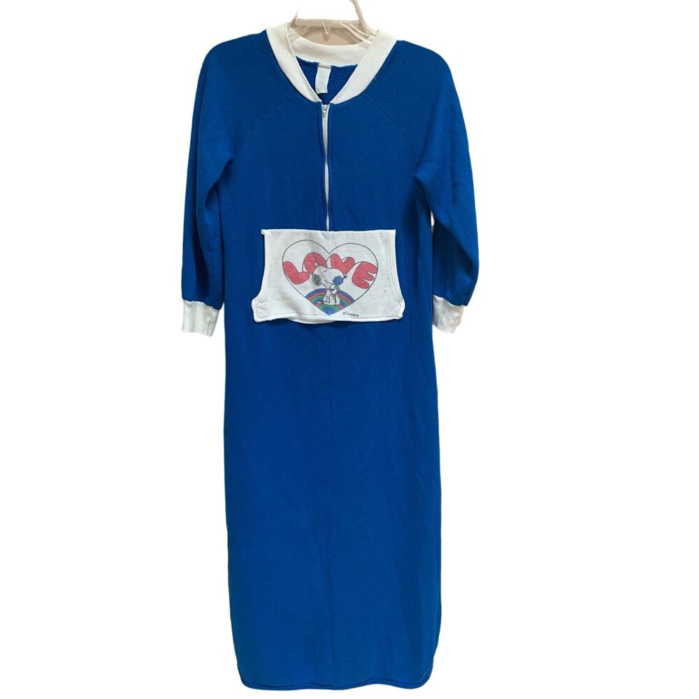 Fabulous Vintage Sears Snoopy Pullover Pajamas / House Robe Size Small - Picture 2 of 10